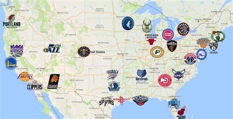 nba cities map